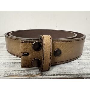 Vera Pelle Italian Leather Belt Distressed Brown Aged Size XL 39-42 (No Buckle)